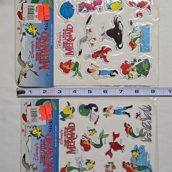 New In Plastic Disney's Little Mermaid Puff Stickers 1991 New Old Stock Unused - Picture 1 of 15